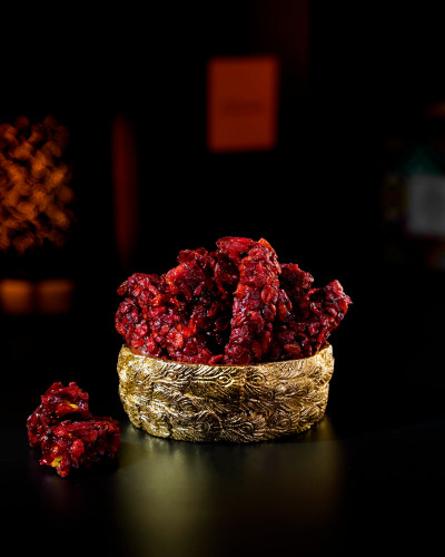 Pomegranate lokum fingers with barberries and pistachios